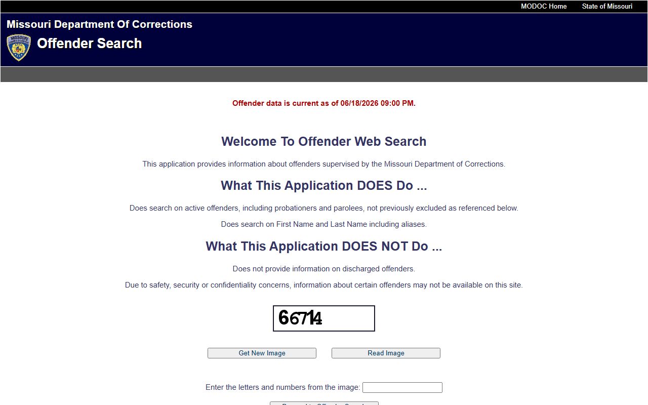 Missouri DOC offender search for Ste. Genevieve County sentenced inmates